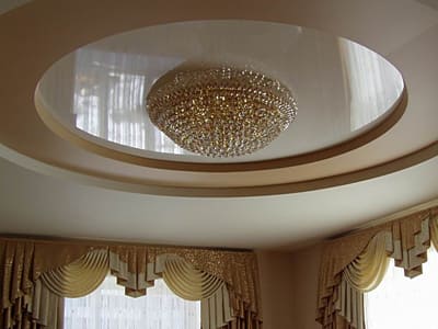 Уровневые натяжные потолки комбинированные